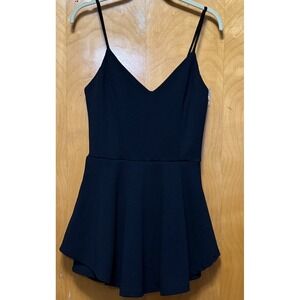 IRIS Womens Skater Dress Built In Shorts Adjustable Mini Dress Black Sz M